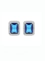 thumb 925 Sterling Silver Cubic Zirconia Geometric Luxury Cluster Earring 0