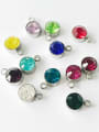 thumb Stainless steel Cubic Zirconia Charm Height : 8mm , Width: 11.3mm 0