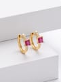 thumb 925 Sterling Silver Cubic Zirconia Geometric Minimalist Huggie Earring 2
