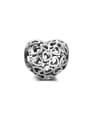 thumb 925 Silver Hollow Heart Beaded Big Hole Beads 0