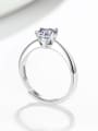 thumb 925 Sterling Silver Moissanite Geometric Dainty Band Ring 3