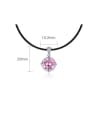 thumb 925 Sterling Silver High Carbon Diamond Artificial Leather Round Dainty Choker Necklace 2