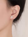 thumb 925 Sterling Silver Flower Minimalist Stud Earring 1