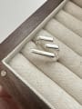 thumb 925 Sterling Silver Geometric Vintage Three Layer Line  Stackable Ring 0