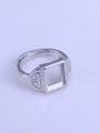 thumb 925 Sterling Silver Rectangle Plated Platinum Ring Setting Stone size: 6*8 ,8*10mm 2