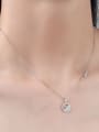 thumb 925 Sterling Silver Cubic Zirconia Geometric Swan Dainty Necklace 3