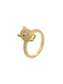 thumb Brass Cubic Zirconia Leopard Dainty Band Ring 0
