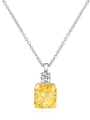thumb 925 Sterling Silver High Carbon Diamond Yellow Flower Dainty Necklace 0