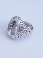 thumb 925 Sterling Silver 18K White Gold Plated Geometric Ring Setting Stone size: 14*19mm 1