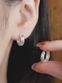 thumb 925 Sterling Silver Geometric Vintage Huggie Earring 1