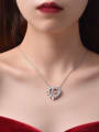 thumb 925 Sterling Silver High Carbon Diamond White Heart Luxury Necklace 1