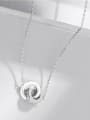thumb 925 Sterling Silver Cubic Zirconia White Round Minimalist Necklace 2