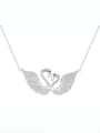 thumb 925 Sterling Silver Cubic Zirconia Cute Swan  Pendant Necklace 0