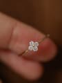 thumb 925 Sterling Silver Cubic Zirconia Clover Dainty Band Ring 1