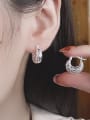 thumb 925 Sterling Silver Geometric Vintage Huggie Earring 1