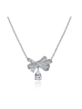 thumb 925 Sterling Silver High Carbon Diamond Water Drop Dainty Necklace 0