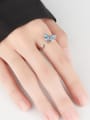 thumb 925 Sterling Silver Cubic Zirconia Butterfly Minimalist Band Ring 1