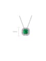 thumb 925 Sterling Silver High Carbon Diamond Green Geometric Luxury Necklace 2