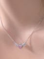 thumb 925 Sterling Silver Cubic Zirconia Heart Wing Dainty Necklace 0