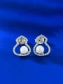 thumb 925 Sterling Silver Cubic Zirconia Irregular  Gourd Luxury Cluster Earring 1