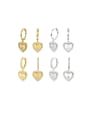 thumb 925 Sterling Silver Cubic Zirconia Heart Minimalist Huggie Earring 0