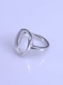 thumb 925 Sterling Silver 18K White Gold Plated Geometric Ring Setting Stone size: 13*17mm 1