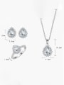 thumb 925 Sterling Silver Cubic Zirconia Minimalist Water Drop  Earring Ring and Necklace Set 3