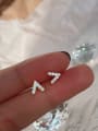 thumb 925 Sterling Silver Cubic Zirconia Letter Trend Stud Earring 1