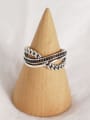 thumb 925 Sterling Silver Rhinestone White Geometric Trend Stackable Ring 2
