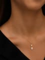 thumb 925 Sterling Silver Cubic Zirconia Geometric Dainty Necklace 1