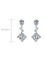 thumb 925 Sterling Silver High Carbon Diamond Geometric Luxury Drop Earring 3