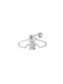 thumb 925 Sterling Silver Cubic Zirconia Water Drop Dainty Ring 0