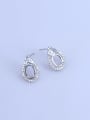 thumb 925 Sterling Silver 18K White Gold Plated Geometric Earring Setting Stone size: 5*7mm 0