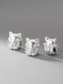thumb S925 silver electroplating gold color retention fox 3D hard silver spacer beads 2