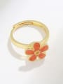 thumb 925 Sterling Silver Enamel Flower Cute  Can Be Rotated Band Ring 3