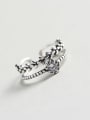 thumb 925 Sterling Silver Cubic Zirconia White Leaf Vintage Stackable Ring 0
