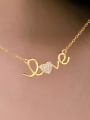 thumb 925 Sterling Silver Cubic Zirconia Letter Heart Dainty Necklace 0