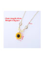 thumb Stainless steel Resin Flower Cute Necklace 1