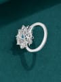 thumb 925 Sterling Silver High Carbon Diamond Flower Luxury Band Ring 2