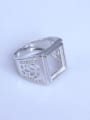 thumb 925 Sterling Silver 18K White Gold Plated Geometric Ring Setting Stone size: 11*13mm 2