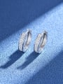 thumb 925 Sterling Silver Cubic Zirconia Geometric Luxury Huggie Earring 3