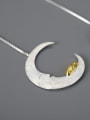 thumb 925 Sterling Silver Simple design lazy puppy Moon Artisan Threader Earring 1