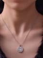 thumb 925 Sterling Silver High Carbon Diamond Round Trend Necklace 1