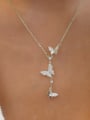 thumb 925 Sterling Silver Cubic Zirconia Butterfly Dainty Necklace 3
