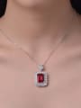 thumb 925 Sterling Silver High Carbon Diamond Rectangle Luxury Necklace 1