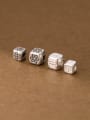 thumb S925 plain silver distressed printed geometric square spacer 0