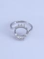 thumb 925 Sterling Silver 18K White Gold Plated Round Ring Setting Stone size: 10*12mm 0