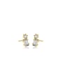 thumb 925 Sterling Silver Cubic Zirconia Geometric Dainty Stud Earring 0