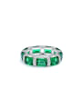 thumb 925 Sterling Silver High Carbon Diamond Green Geometric Dainty Band Ring 0