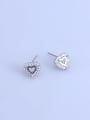 thumb 925 Sterling Silver 18K White Gold Plated Heart Earring Setting Stone size: 5*5mm 0